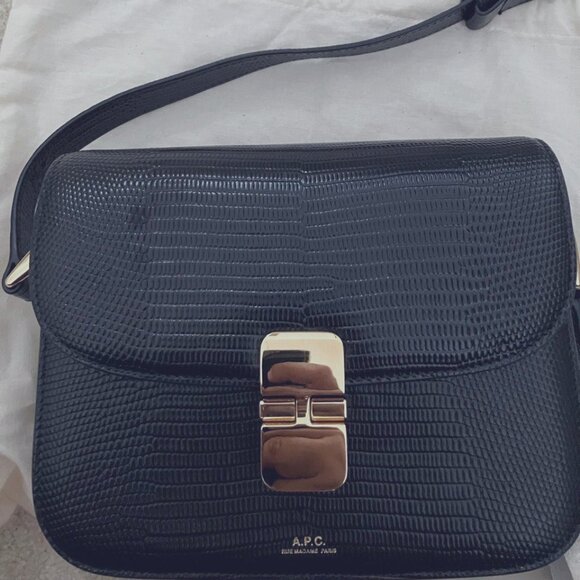 A.P.C. Black Crossbody Bag with Gold Accents - Picture 4 of 10